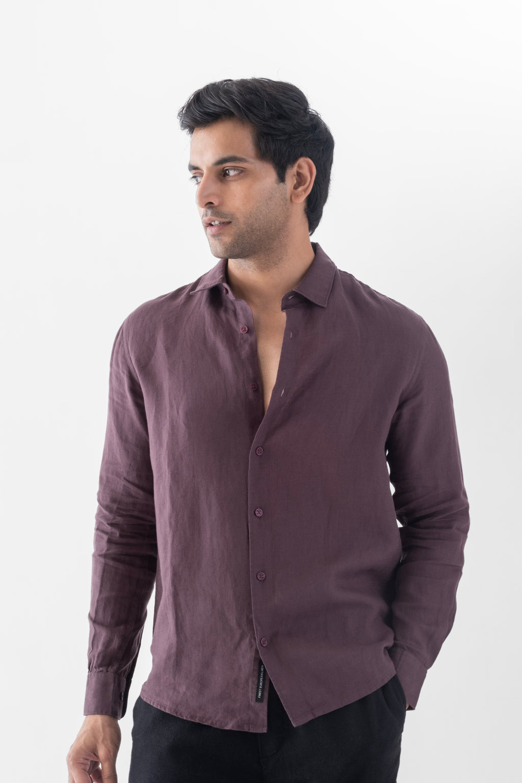 100% European Linen Classic Everyday Shirt - Coffee Brown