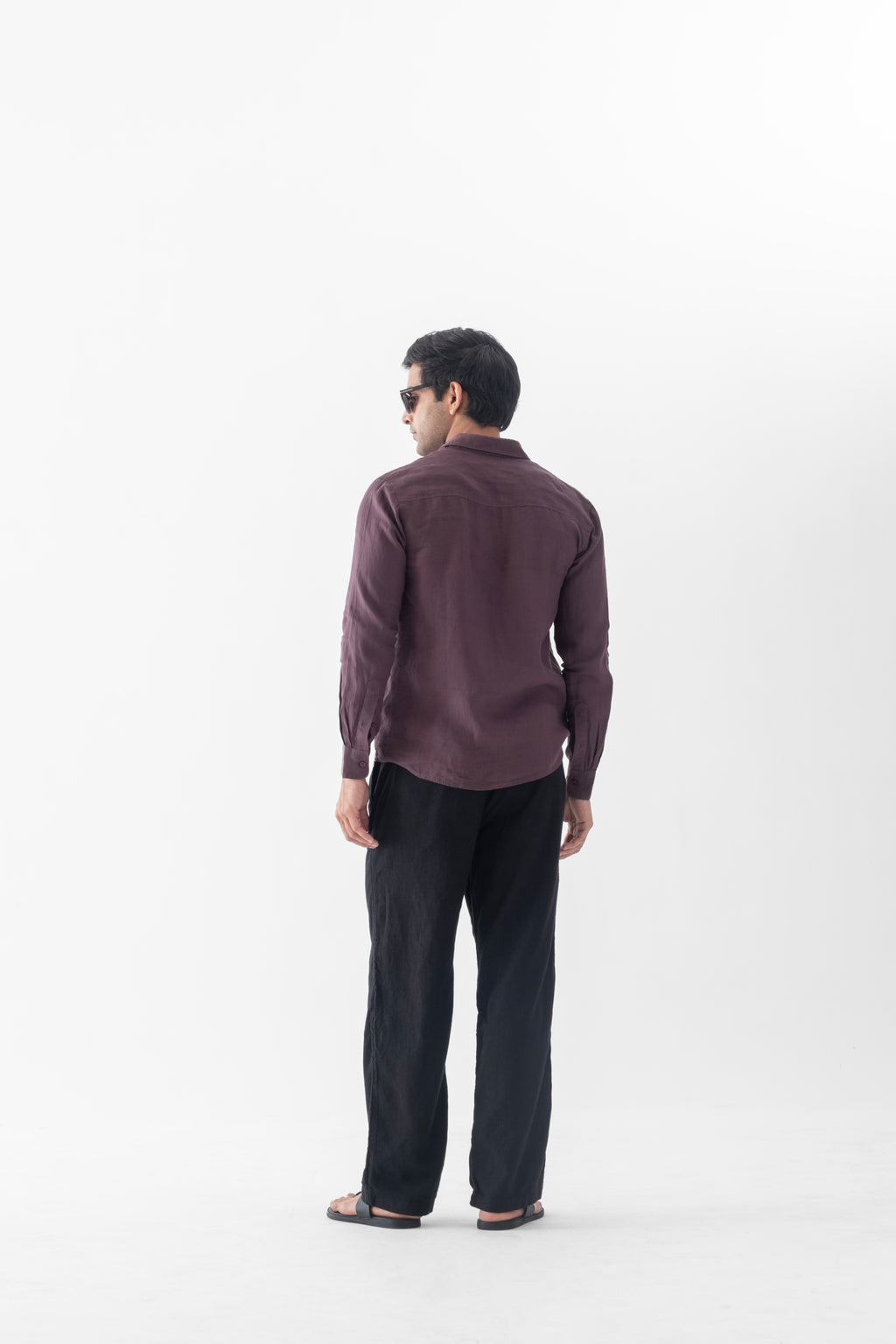 100% European Linen Classic Everyday Shirt - Coffee Brown