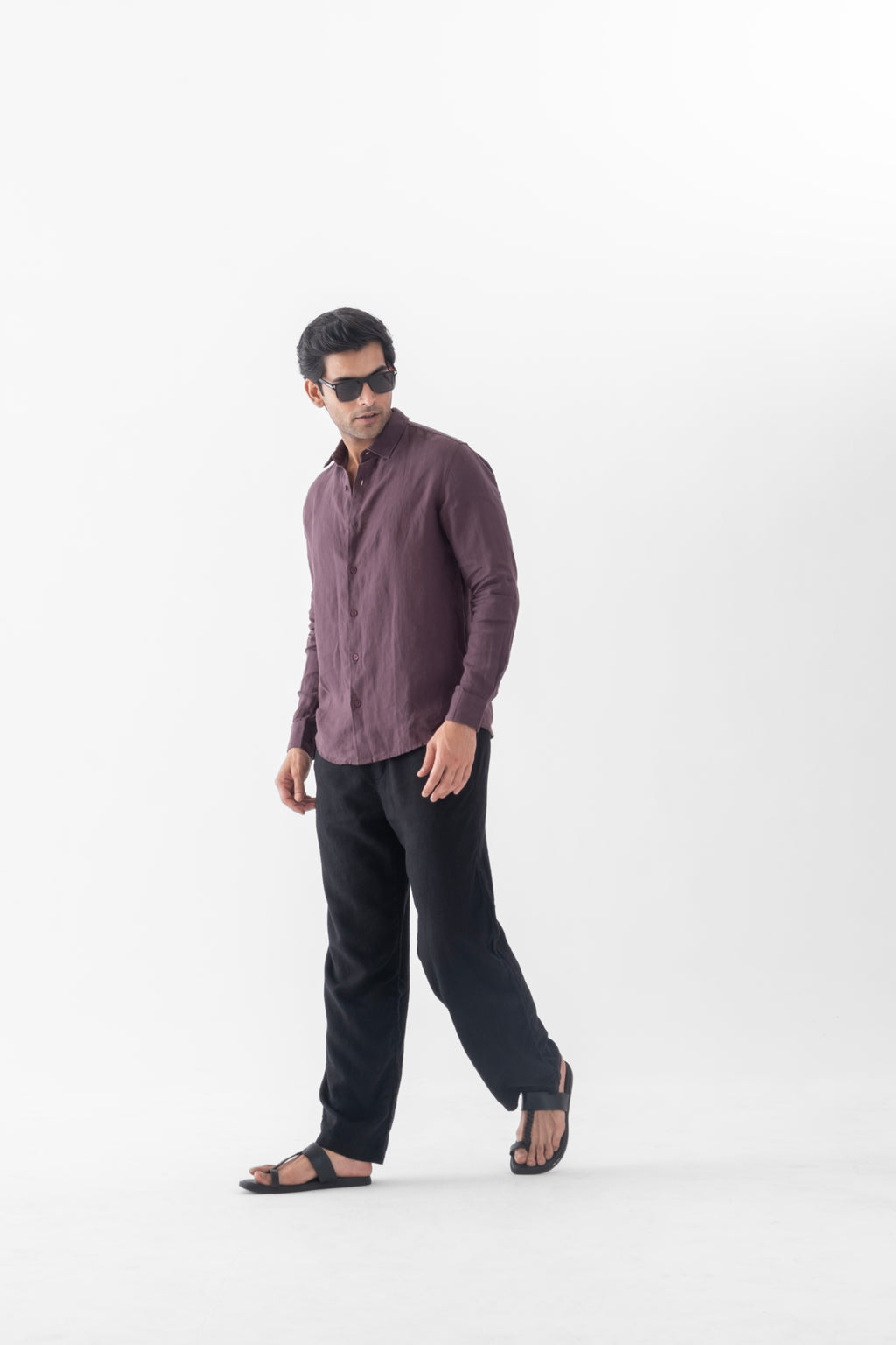 100% European Linen Classic Everyday Shirt - Coffee Brown