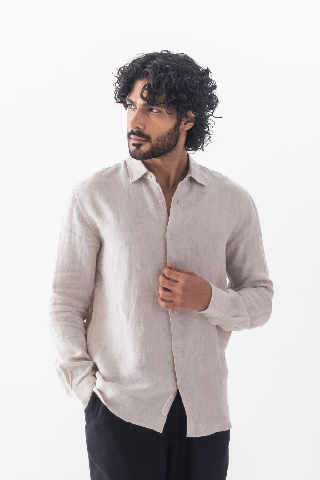 100% European Linen Classic Everyday Shirt - Oatmeal