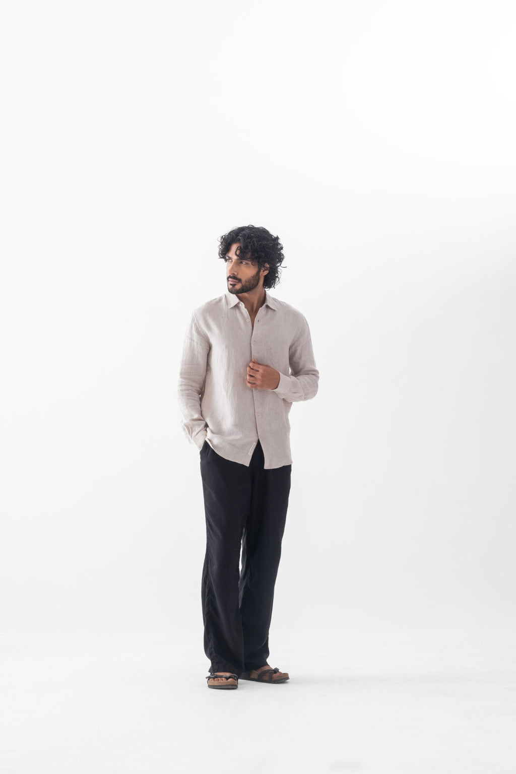 100% European Linen Classic Everyday Shirt - Oatmeal