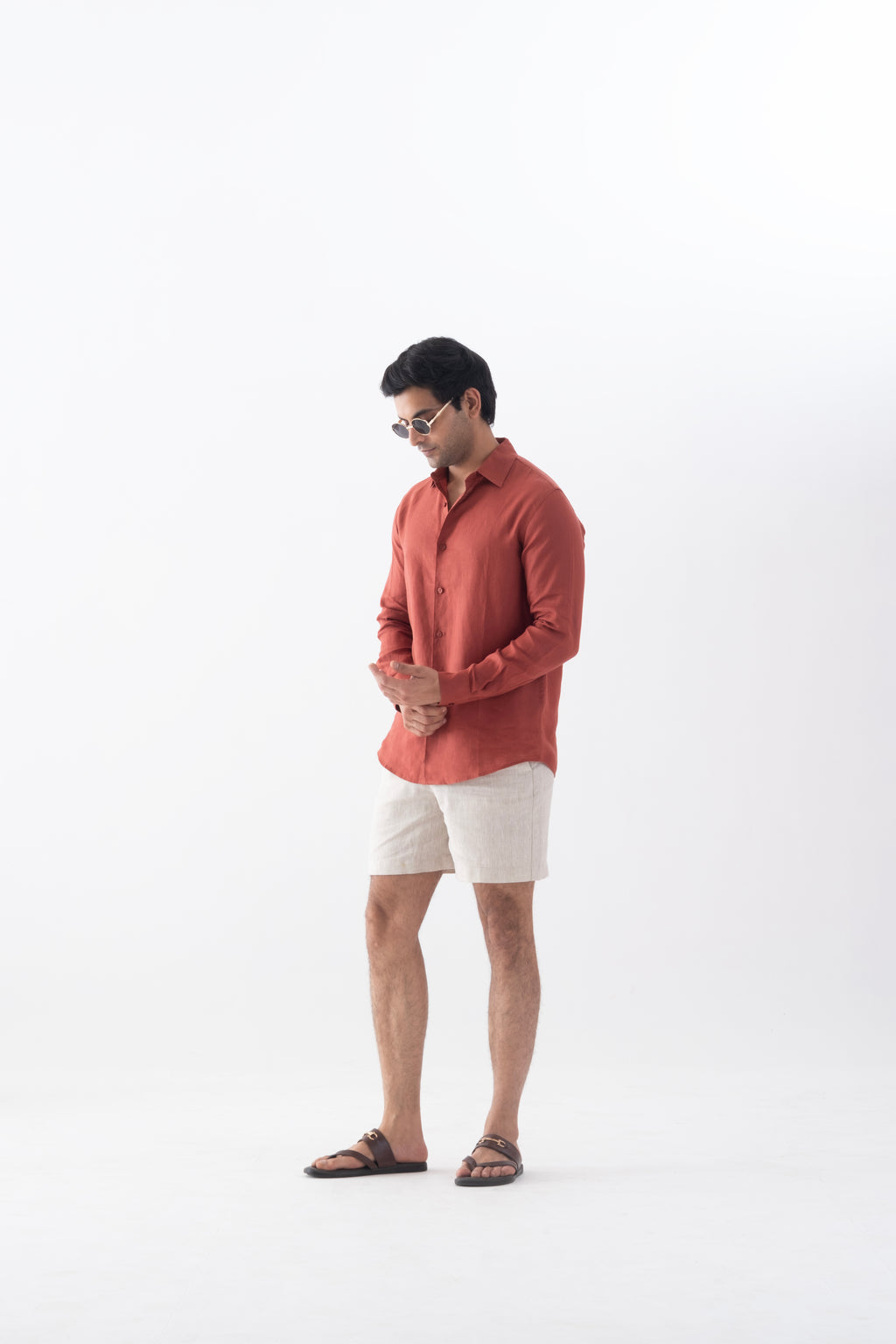 100% European Linen Classic Everyday Shirt - Rosewood