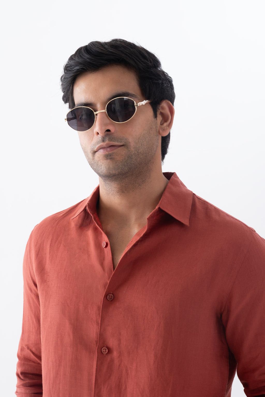 100% European Linen Classic Everyday Shirt - Rosewood