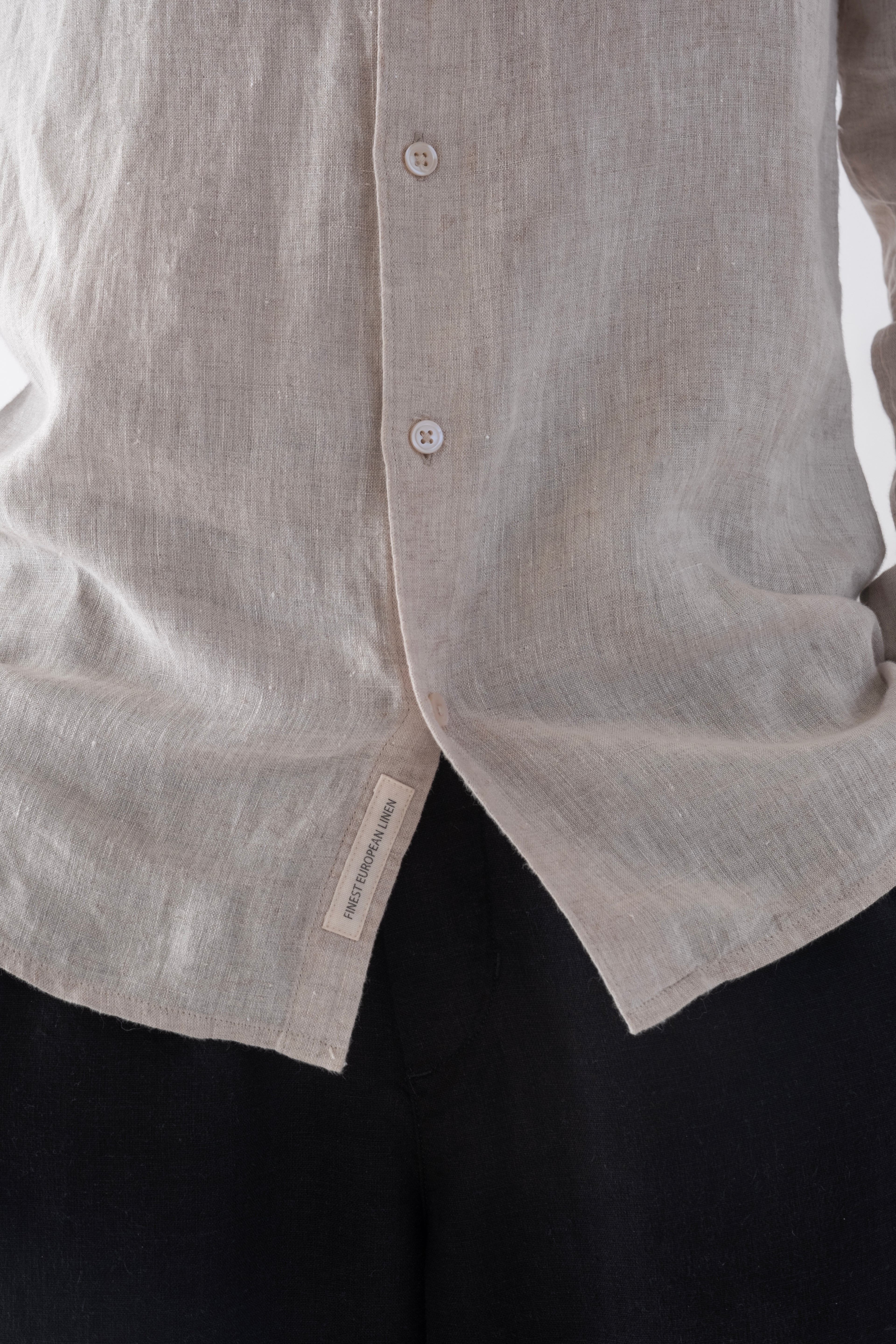 100% European Linen Classic Everyday Shirt - Oatmeal