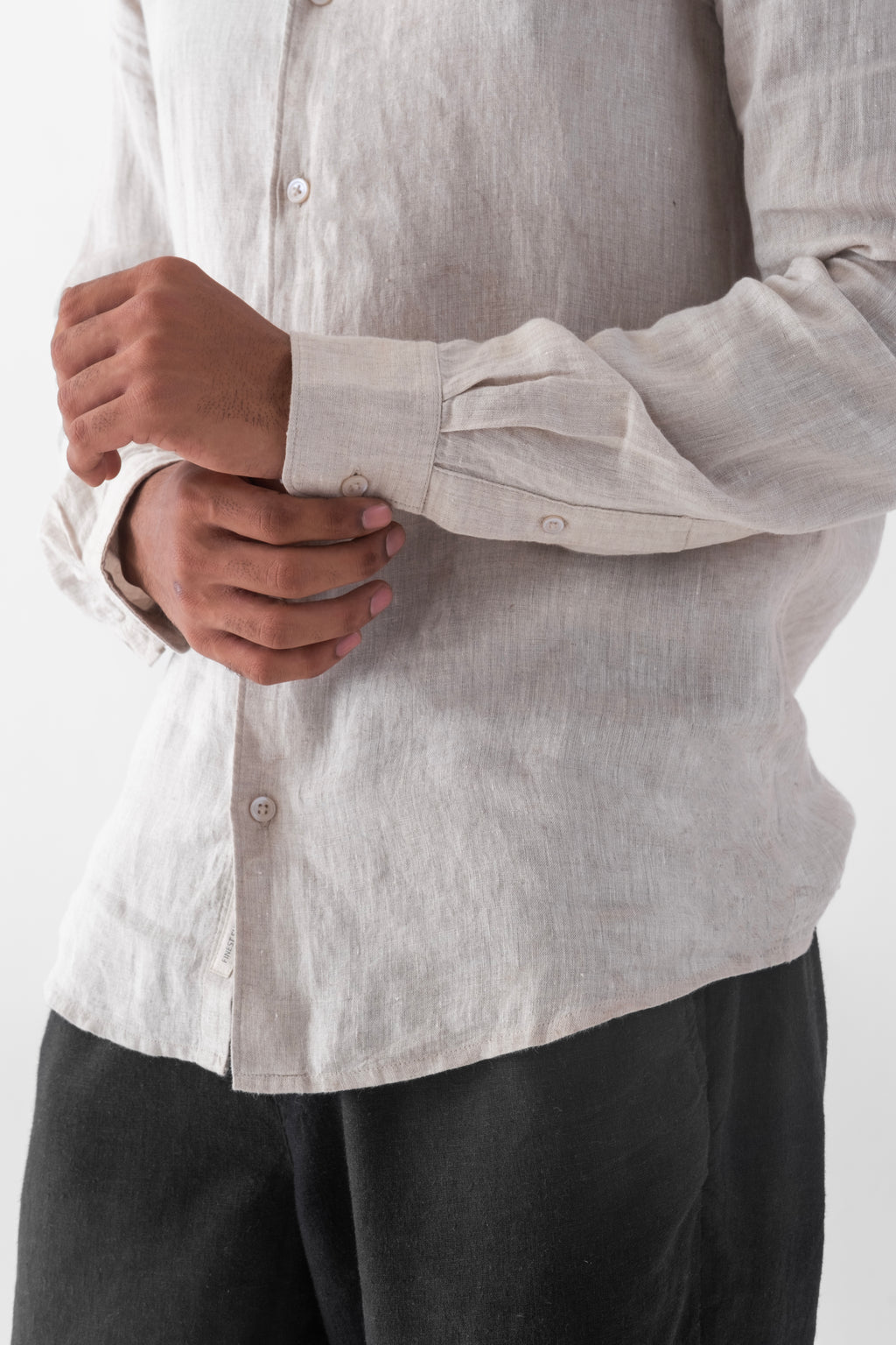 100% European Linen Classic Everyday Shirt - Oatmeal