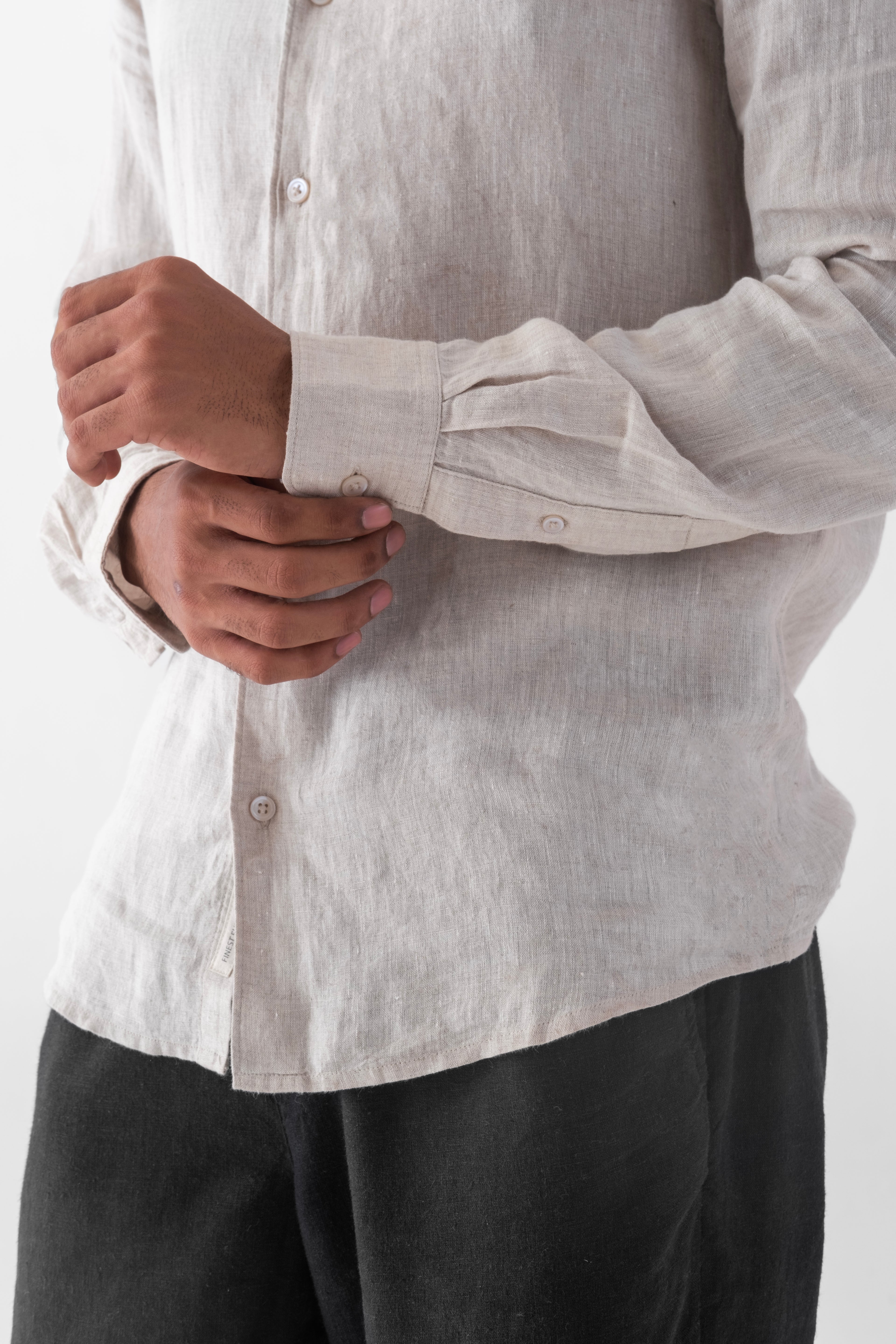 100% European Linen Classic Everyday Shirt - Oatmeal