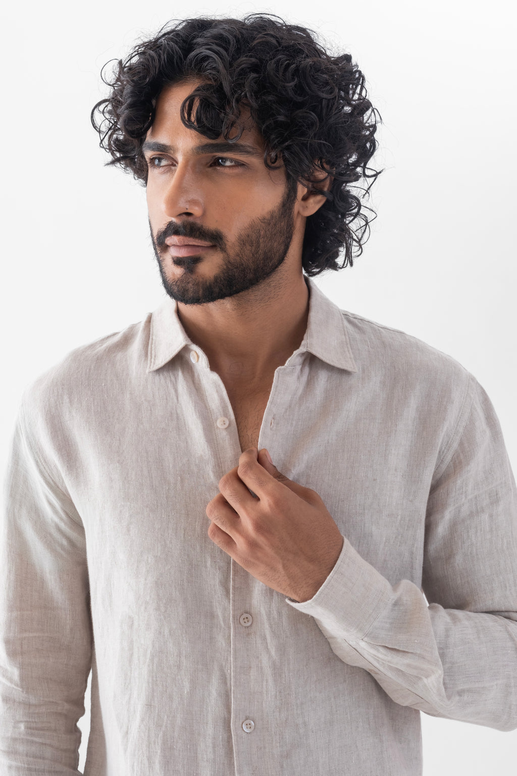 100% European Linen Classic Everyday Shirt - Oatmeal