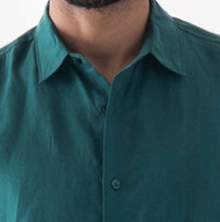 100% European Linen Classic Everyday Shirt - Deep Emerald