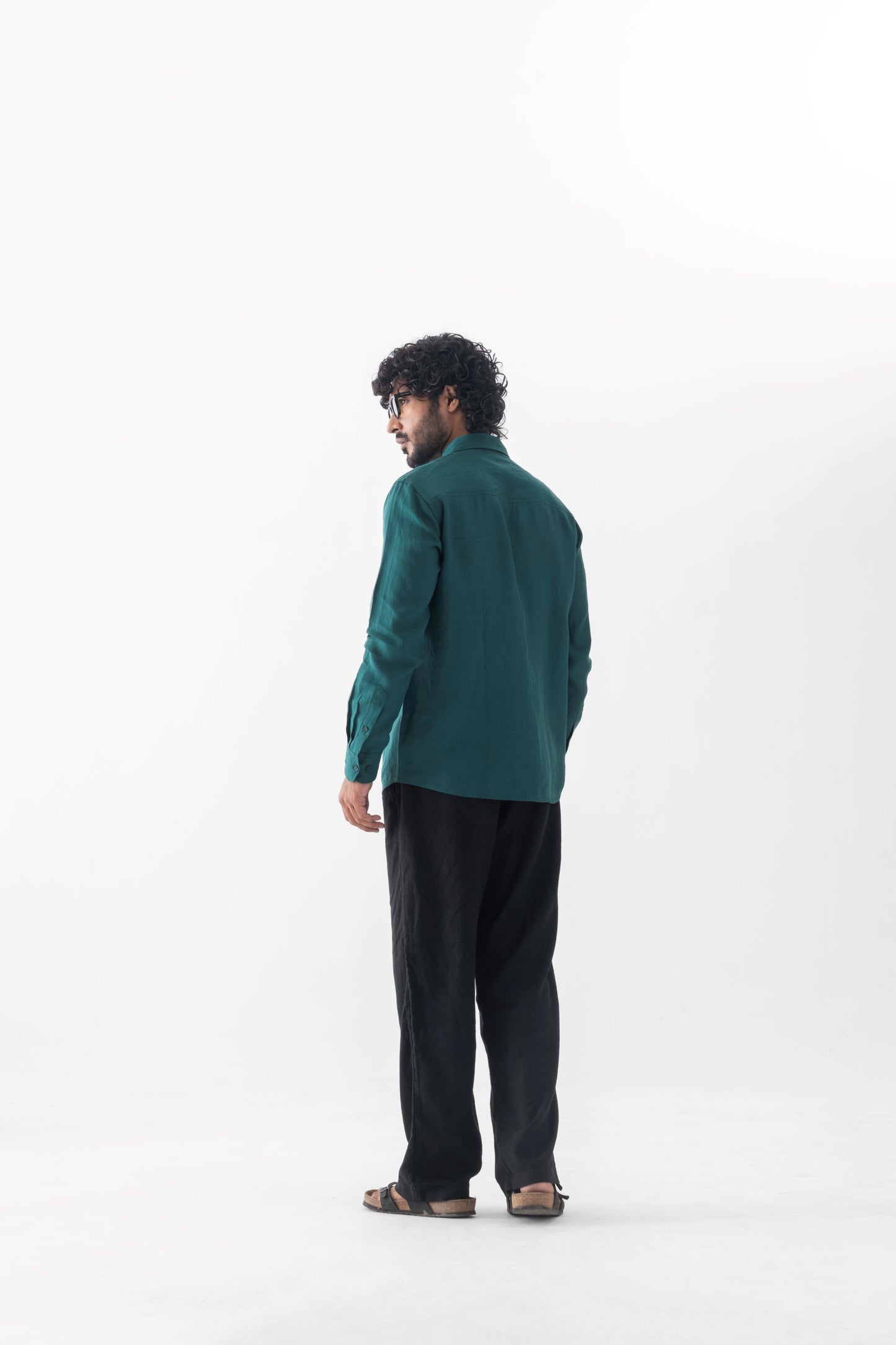 100% European Linen Classic Everyday Shirt - Deep Emerald
