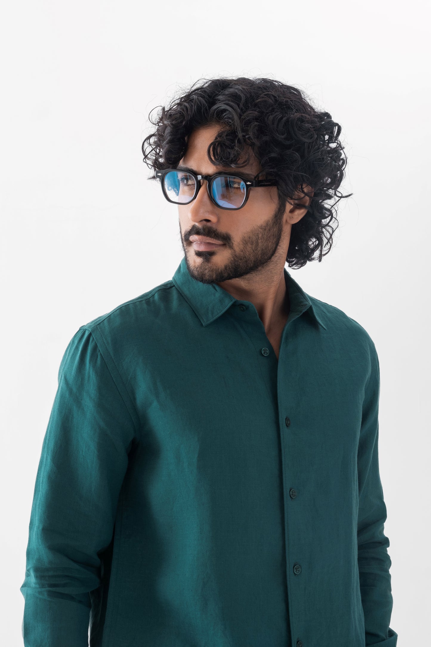 100% European Linen Classic Everyday Shirt - Deep Emerald