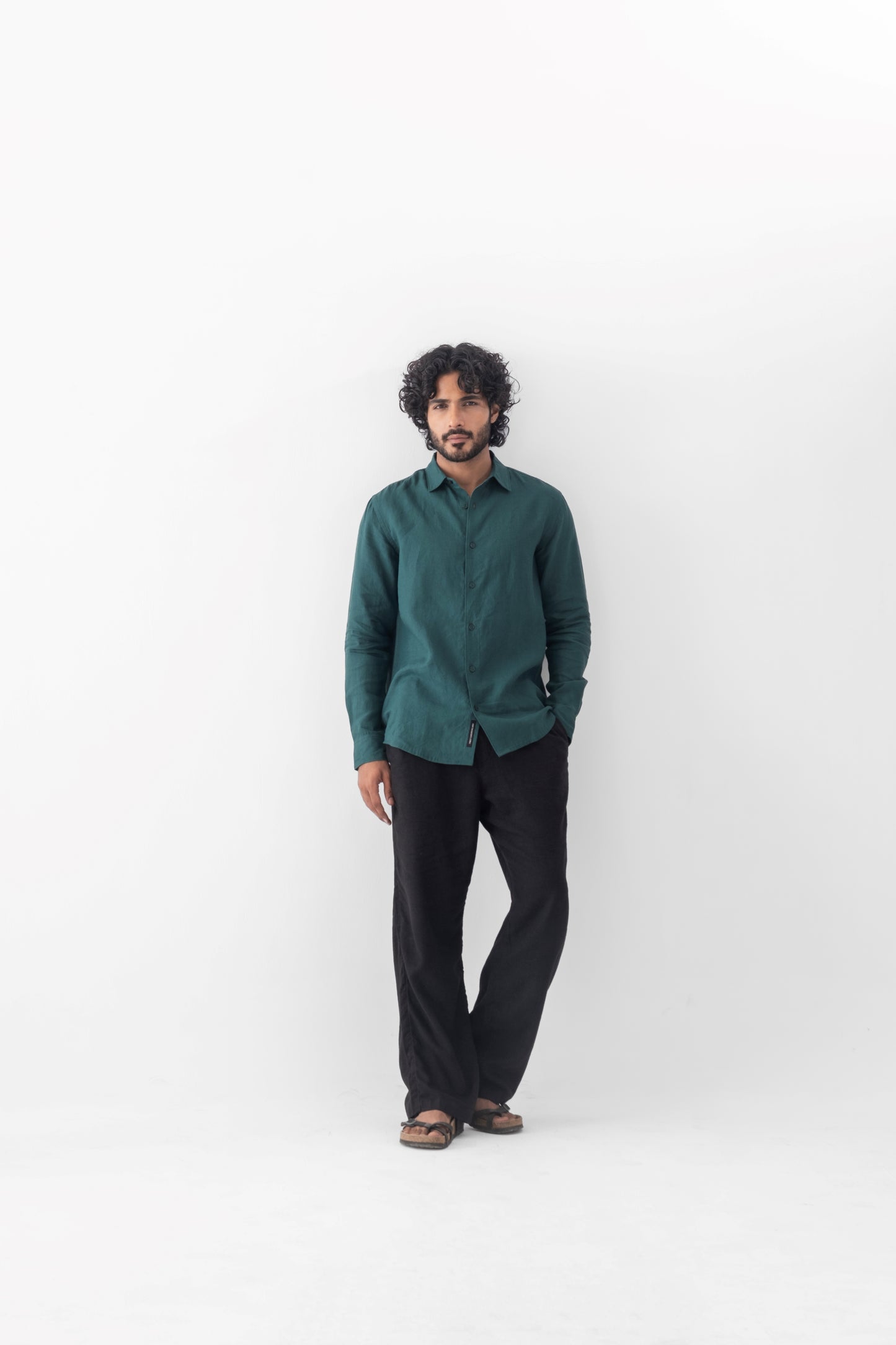 100% European Linen Classic Everyday Shirt - Deep Emerald