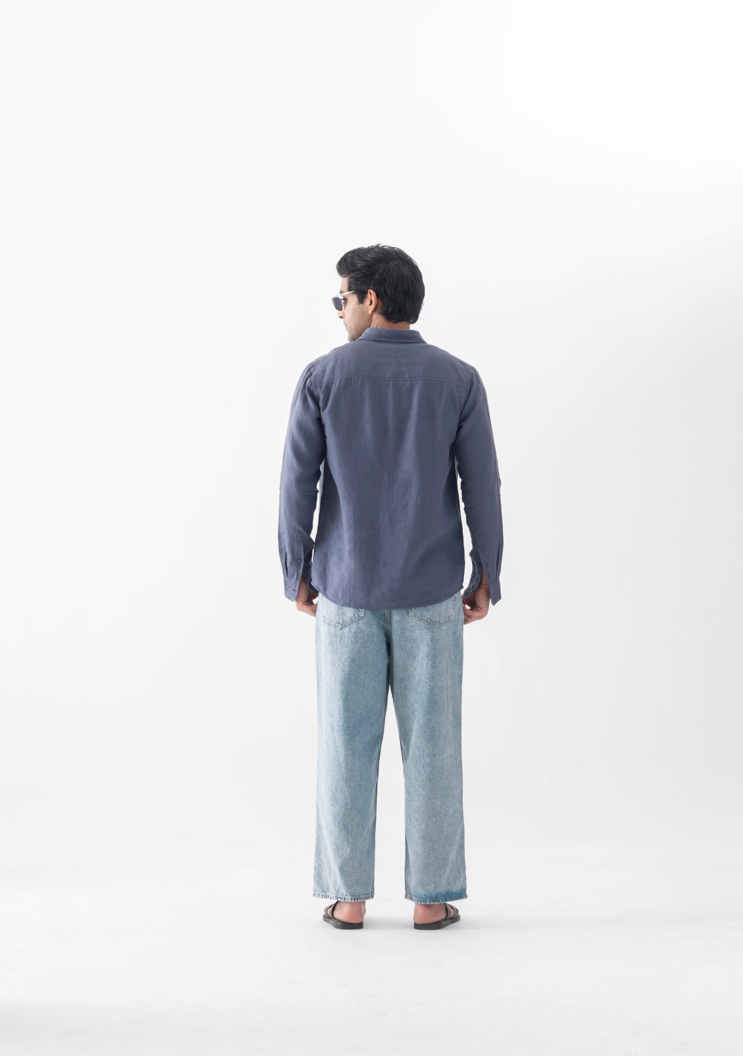 100% European Linen Classic Everyday Shirt - Future Grey