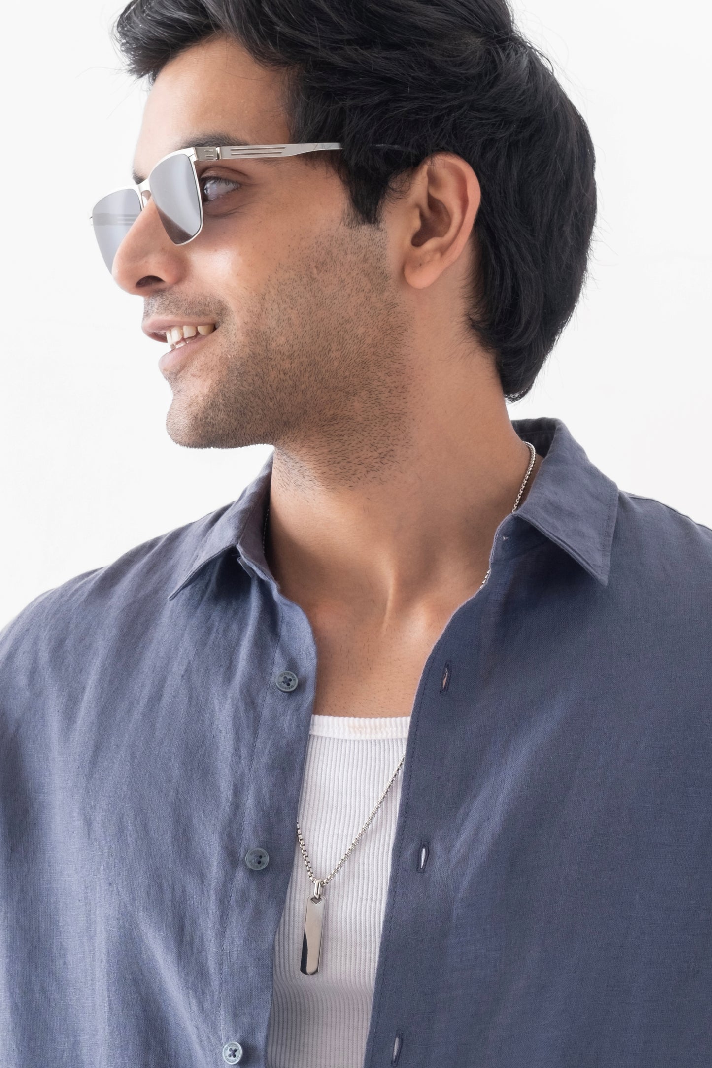 100% European Linen Classic Everyday Shirt - Future Grey