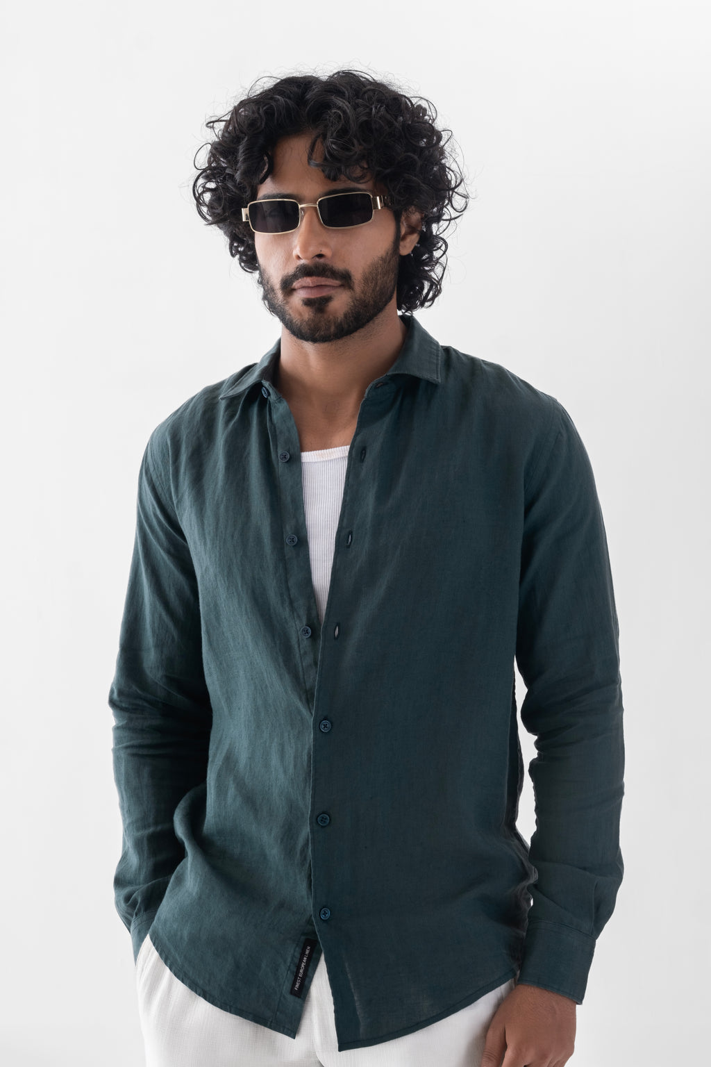 100% European Linen Classic Everyday Shirt - Teal