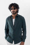 100% European Linen Classic Everyday Shirt - Teal