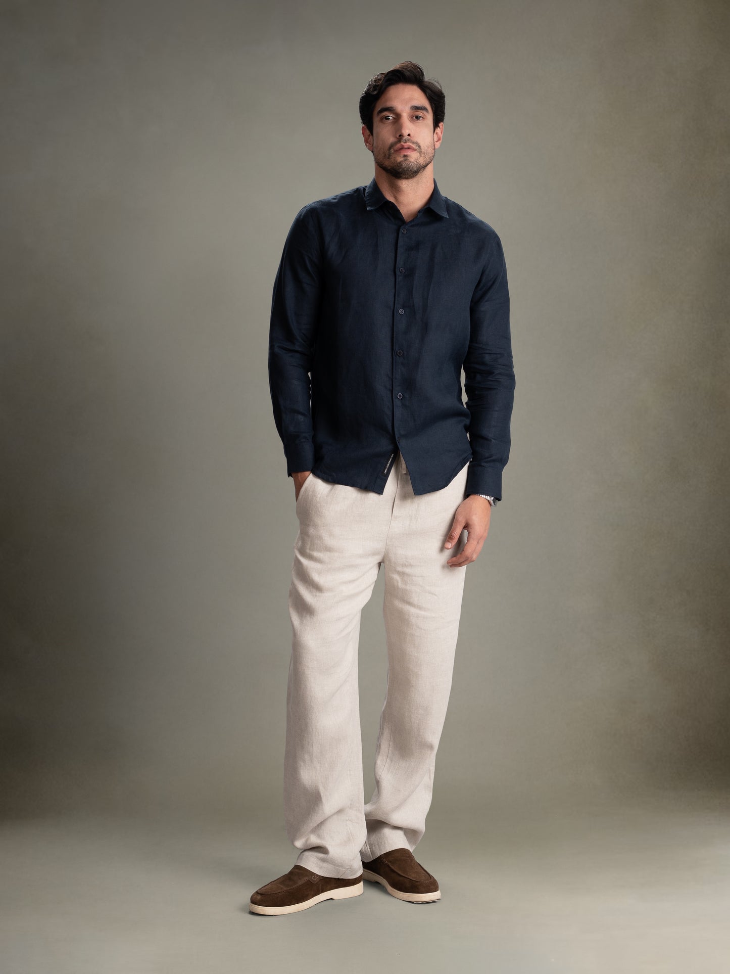 100% European Linen Classic Everyday Shirt - Maison X - Sage Green