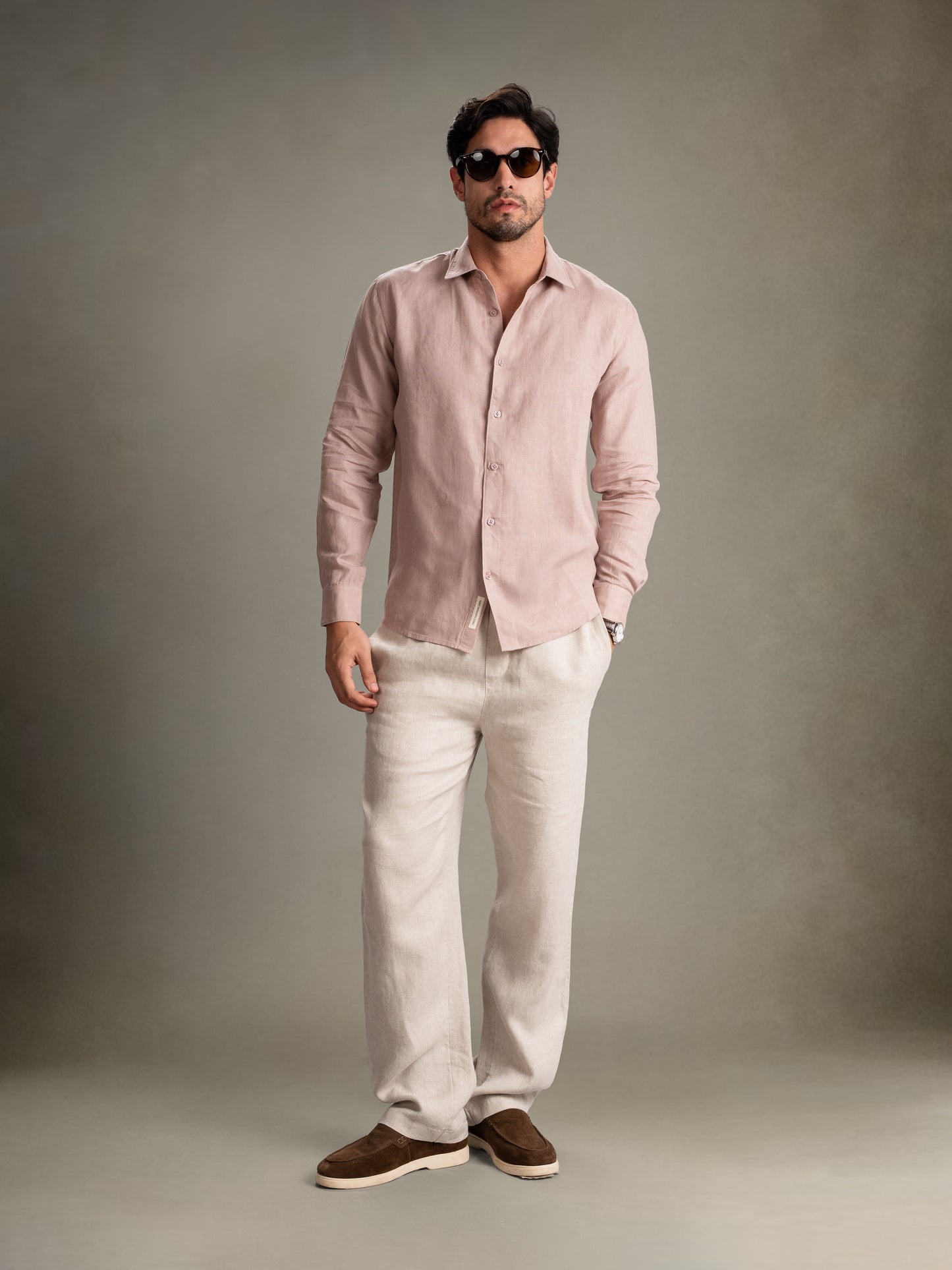 100% European Linen Classic Everyday Shirt - Maison X - Sage Green