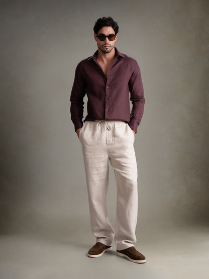 100% European Linen Classic Everyday Shirt - Maison X - Teal