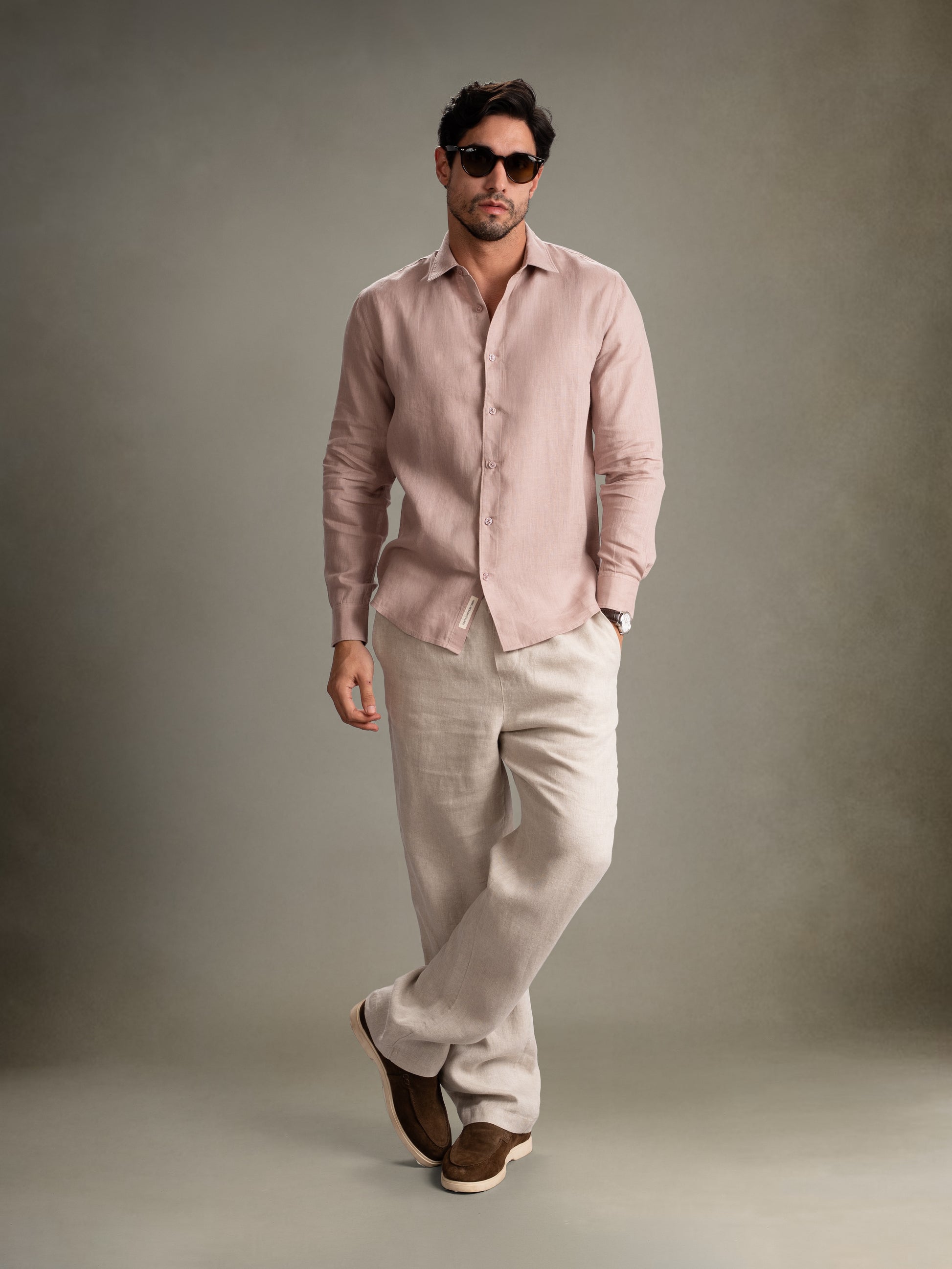 100% European Linen Classic Everyday Shirt - Maison X - Sage Green