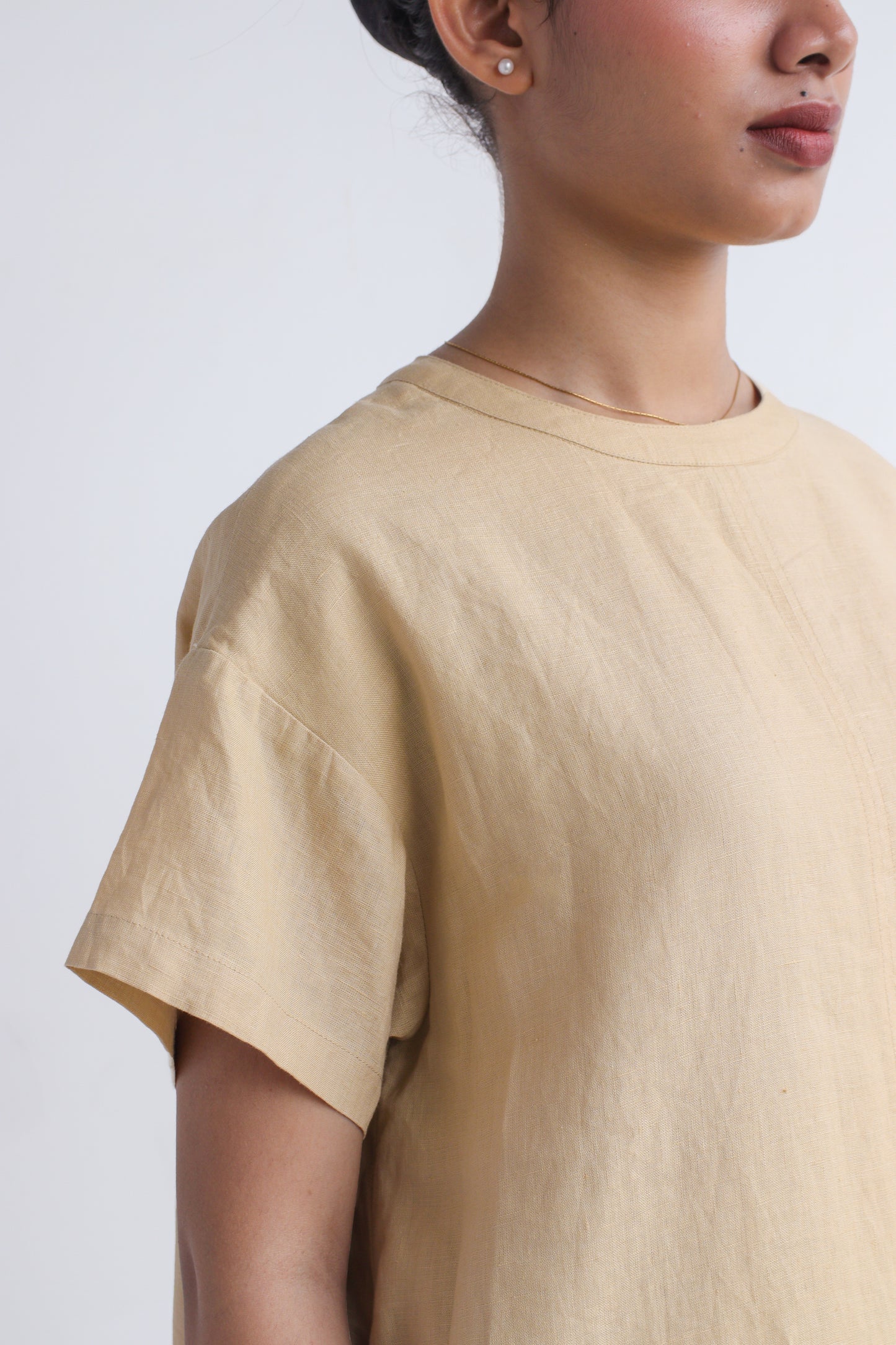 100% European Linen Oversized Casual Dress - Bamboo