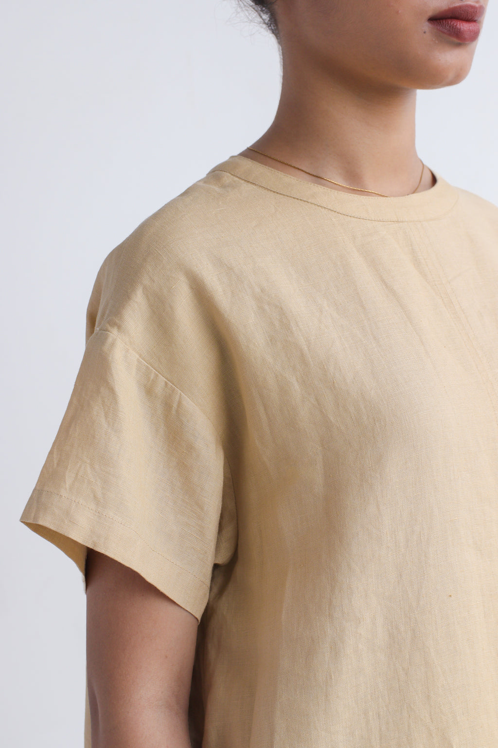 100% European Linen Oversized Casual Dress - Bamboo