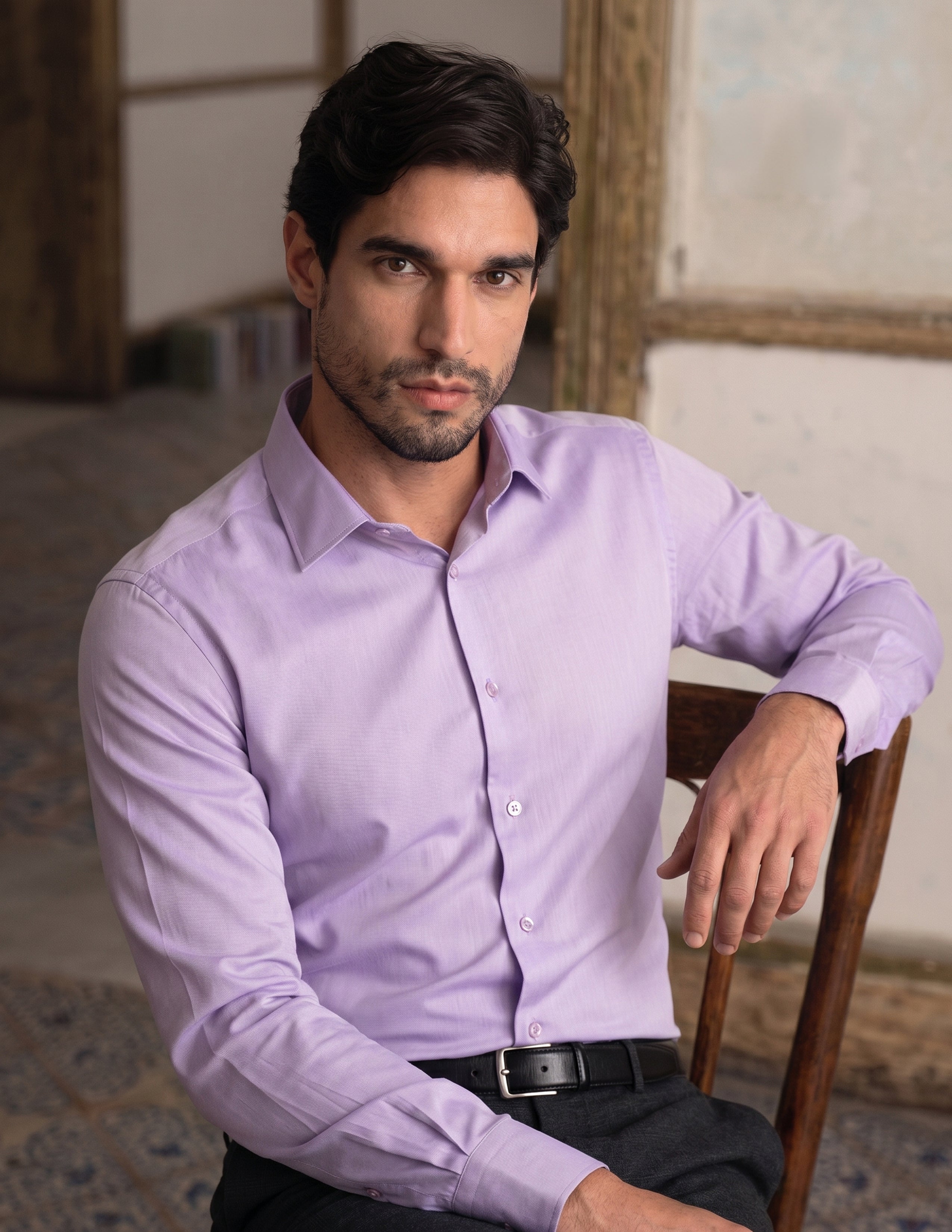 100% Egyptian Cotton 9-to-9 Formal Shirt - Lilac