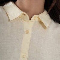 100% European Linen Everyday Shirt - Light Yellow