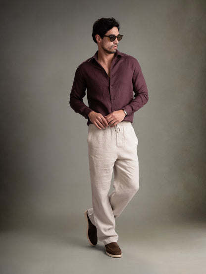 100% European Linen Classic Everyday Shirt - Maison X - Teal