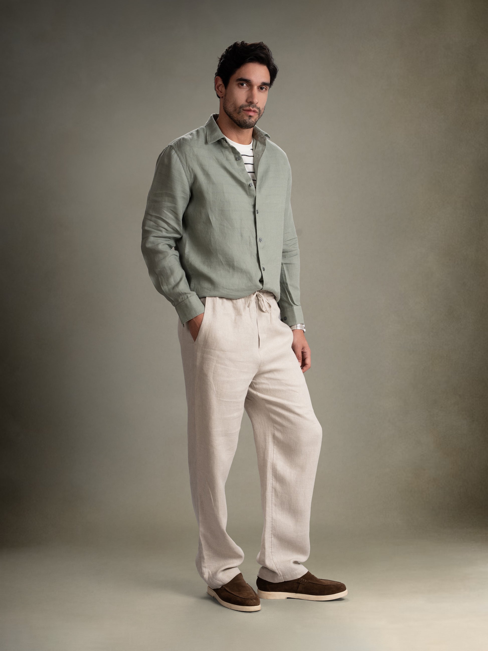 100% European Linen Classic Everyday Shirt - Maison X - White