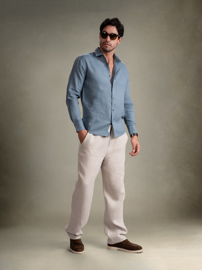 100% European Linen Classic Everyday Shirt - Maison X - White