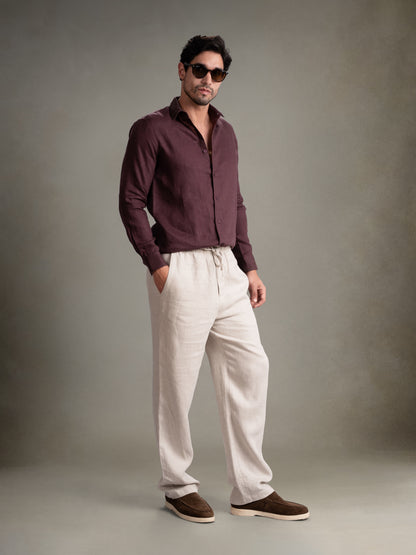 100% European Linen Classic Everyday Shirt - Maison X - Teal