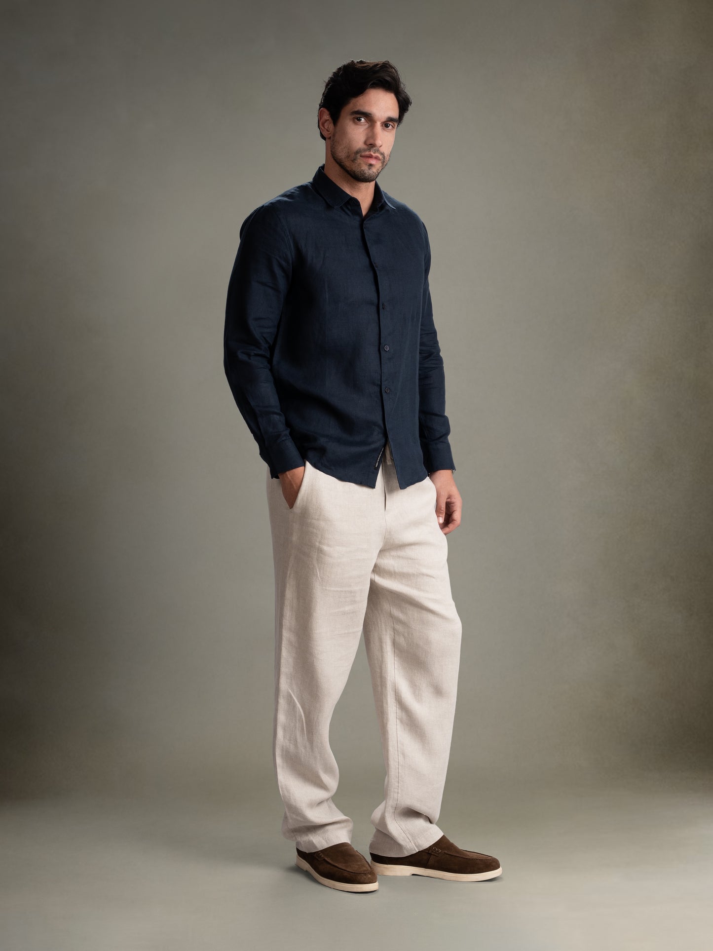 100% European Linen Classic Everyday Shirt - Maison X - Sage Green