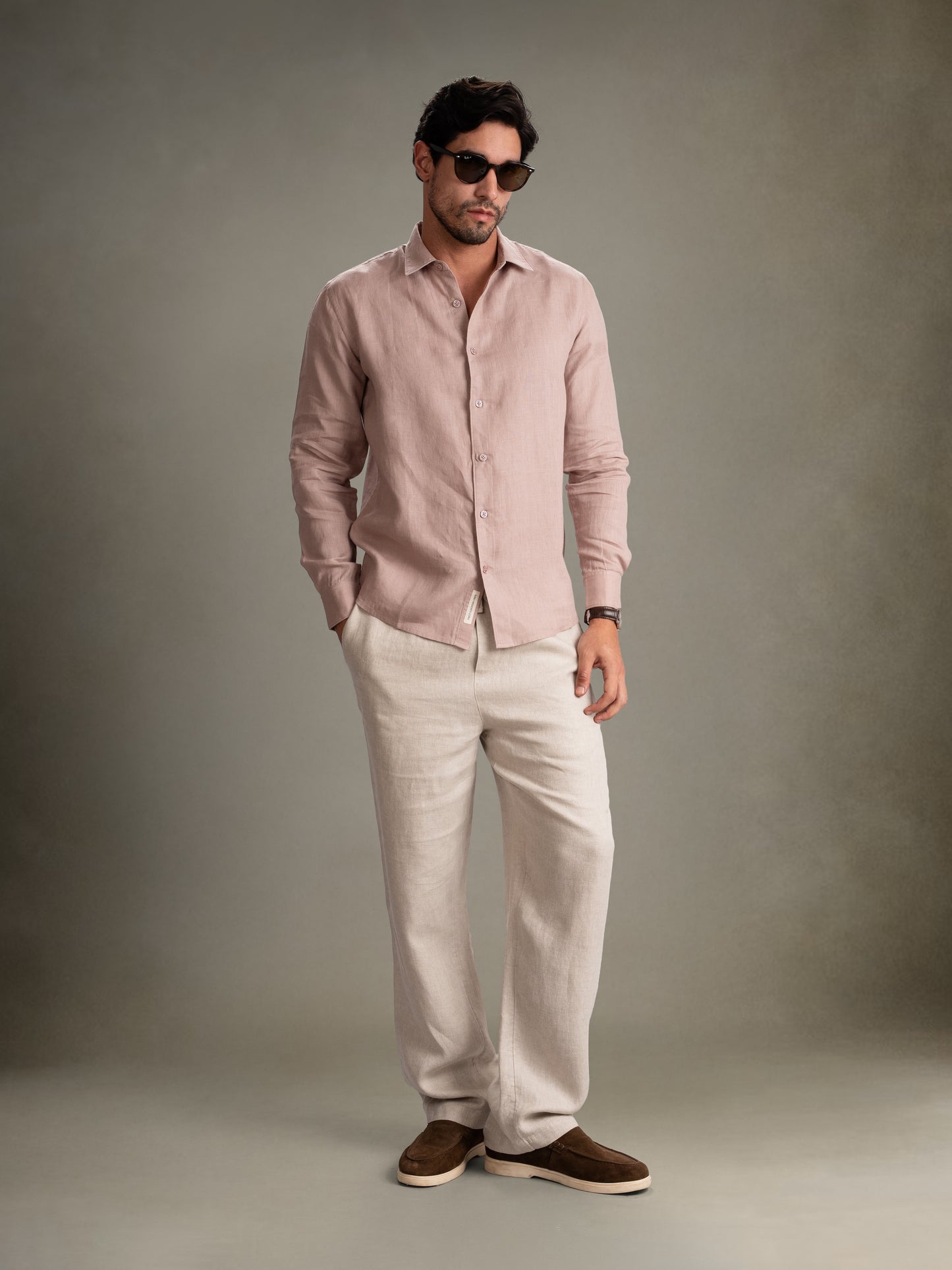 100% European Linen Classic Everyday Shirt - Maison X - Sage Green