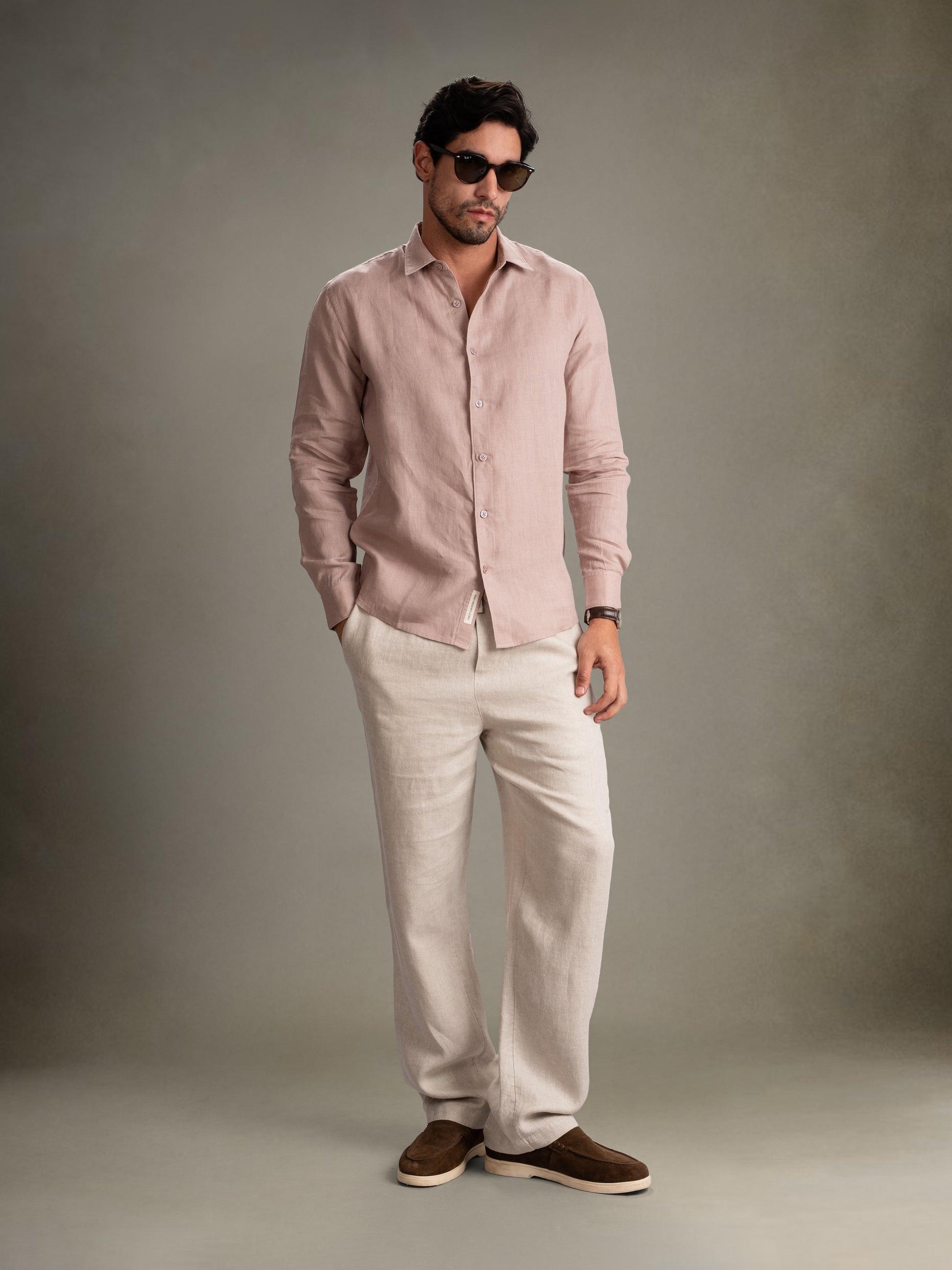 100% European Linen Classic Everyday Shirt - Maison X - Sage Green