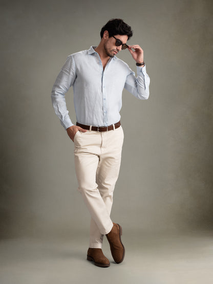 100% European Linen Classic Everyday Shirt - Maison X - Sage Green