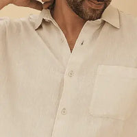 100% European Linen Regular Fit Shirt - Natural