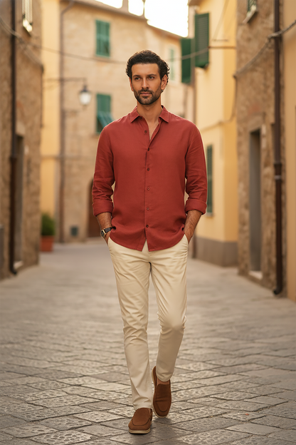 100% European Linen Classic Everyday Shirt