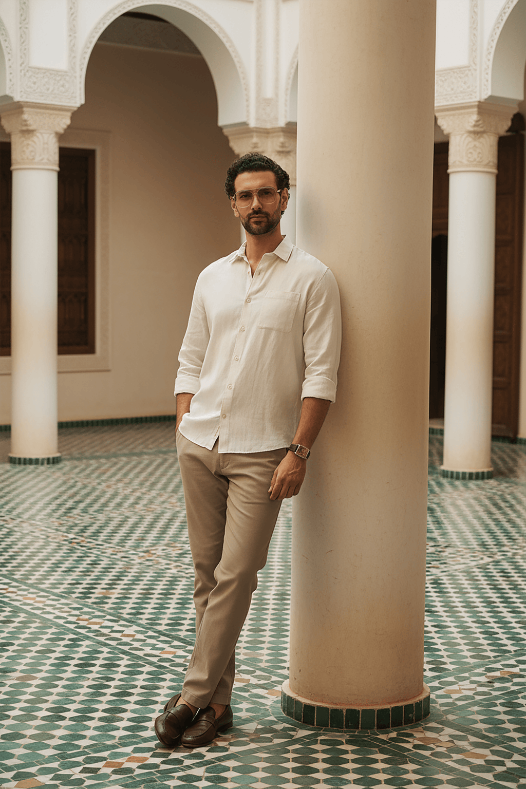 100% European Linen Regular Fit Shirt - Natural