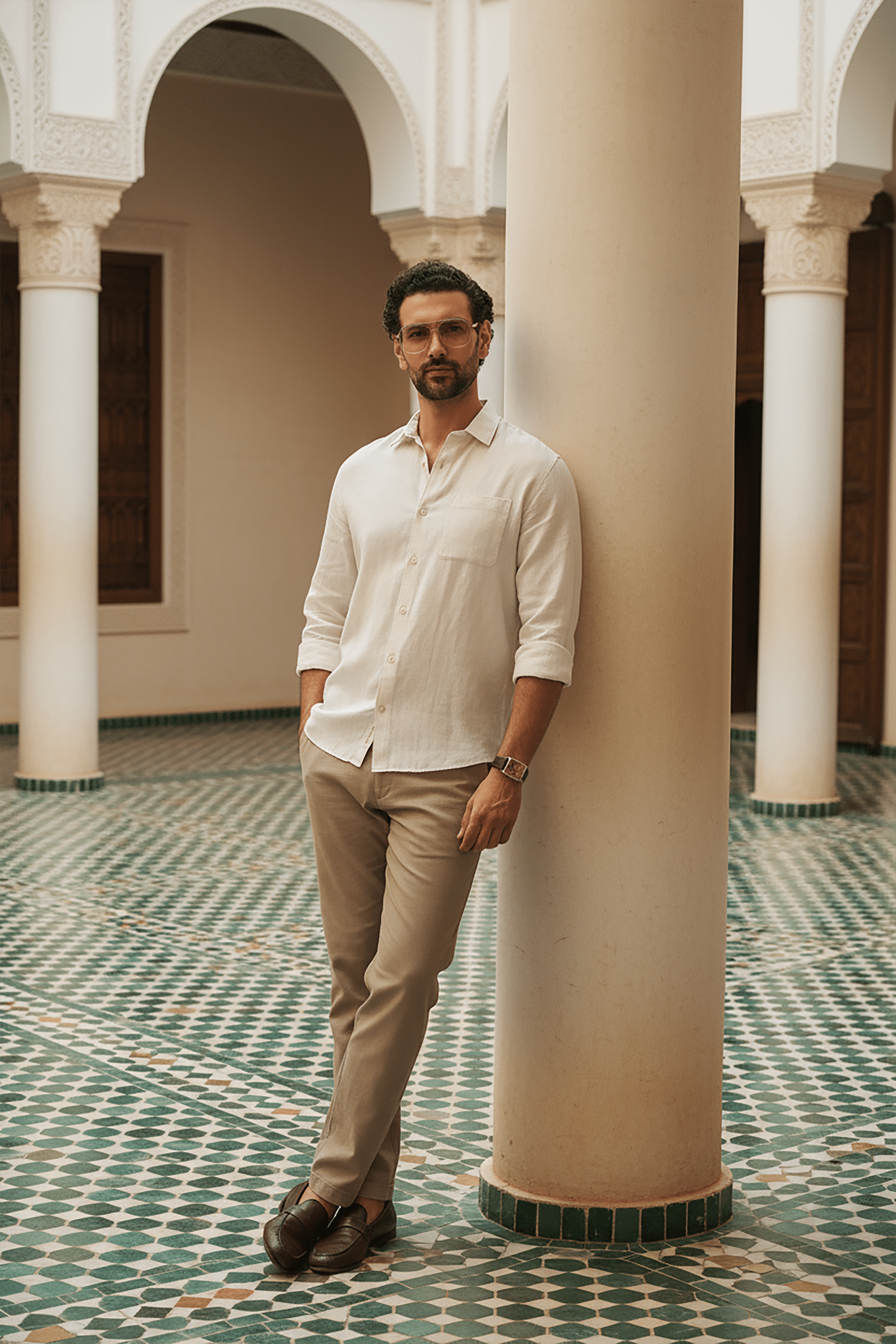100% European Linen Regular Fit Shirt - Natural