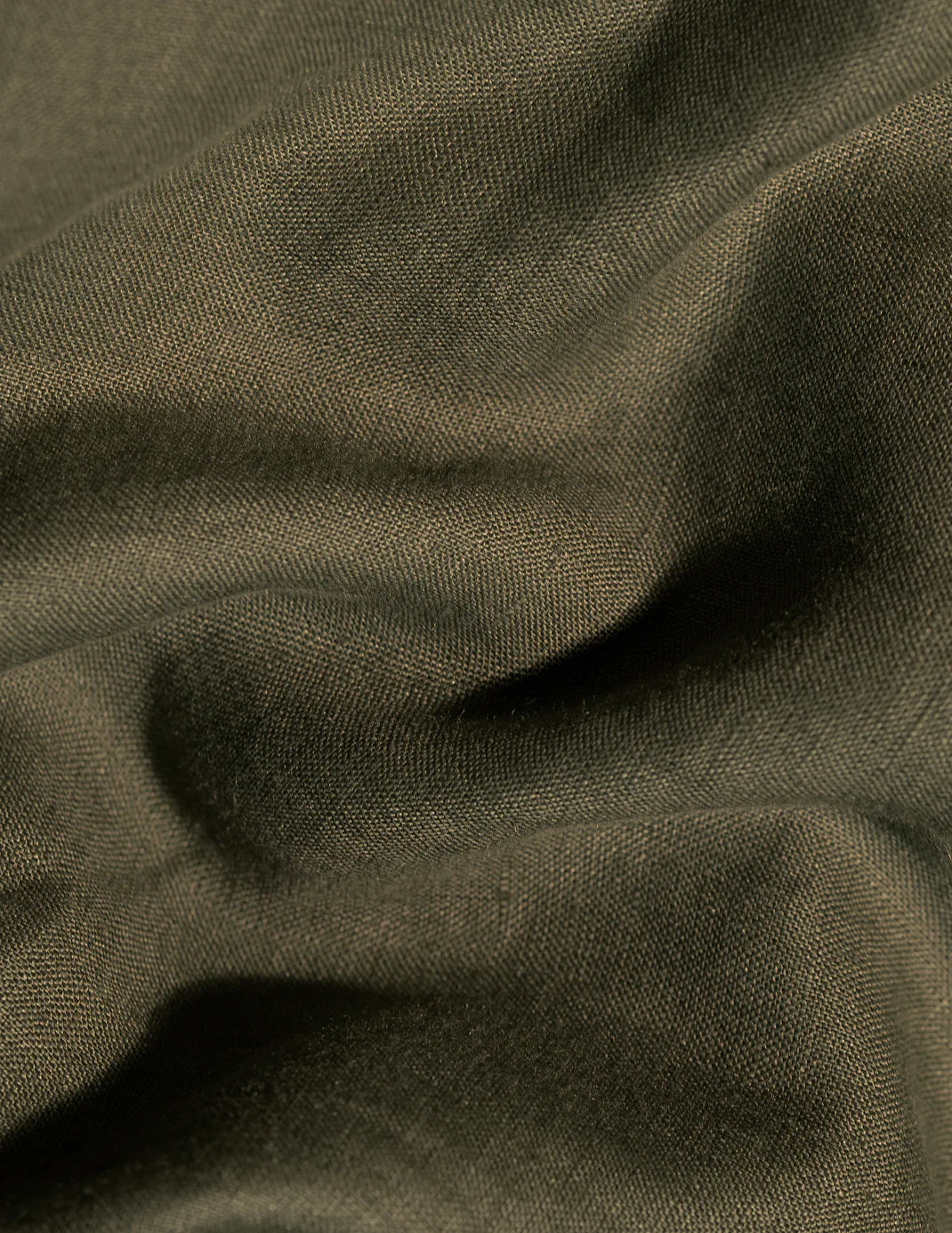 100% European Linen Boxy Popover Shirt - Olive