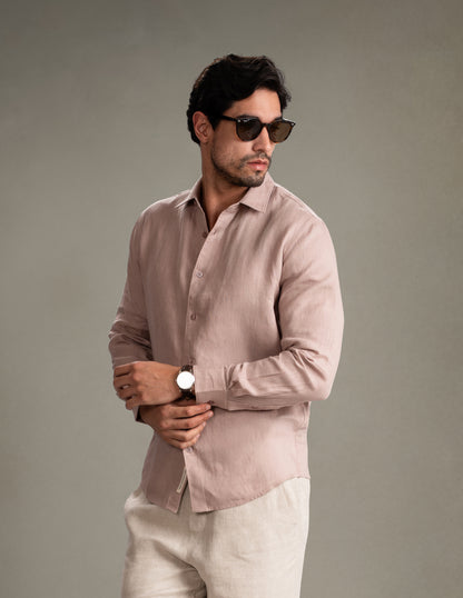 100% European Linen Classic Everyday Shirt - Maison X - Taupe