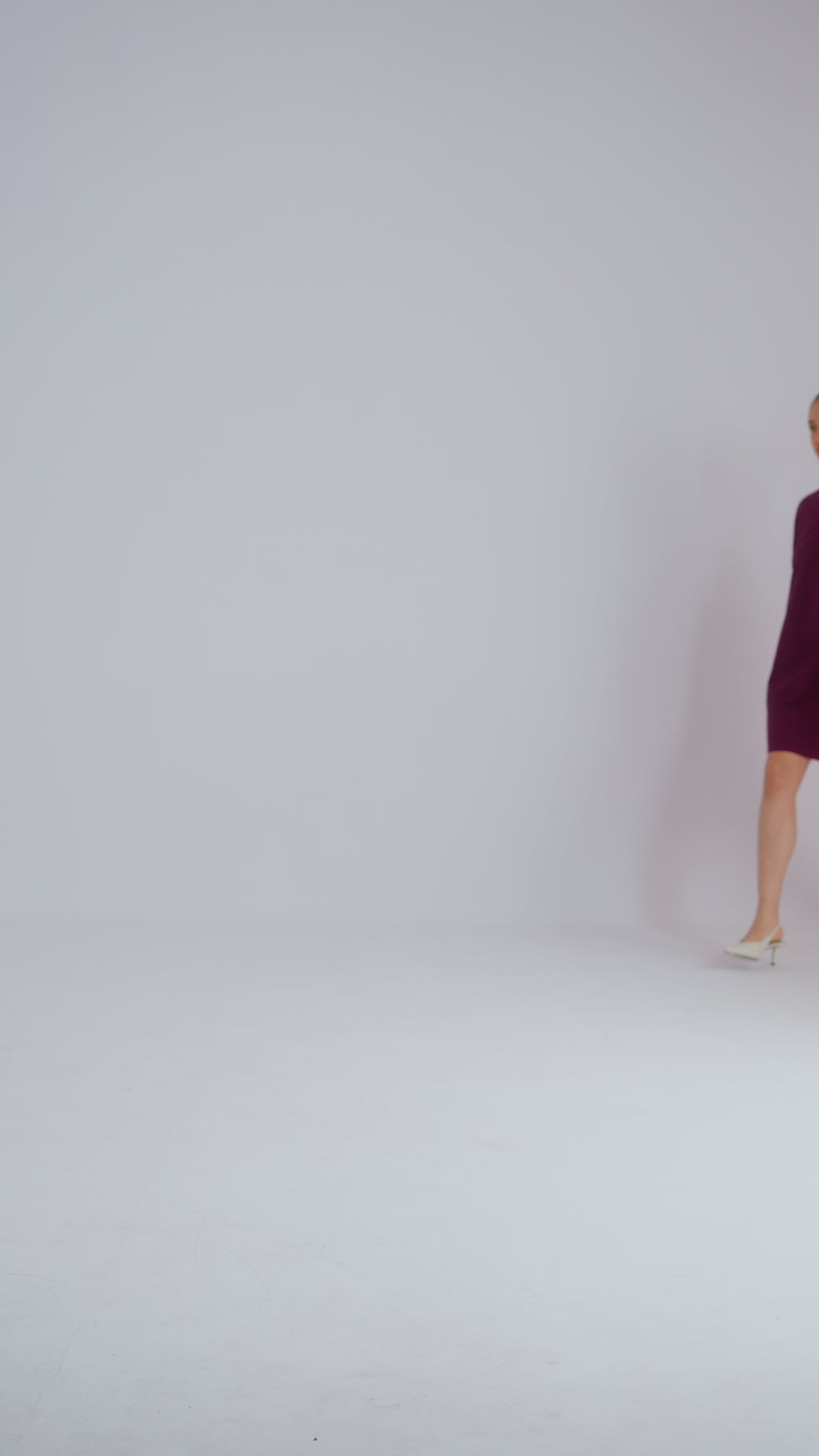 100% Cotton Poplin Babydoll Dress - Wine