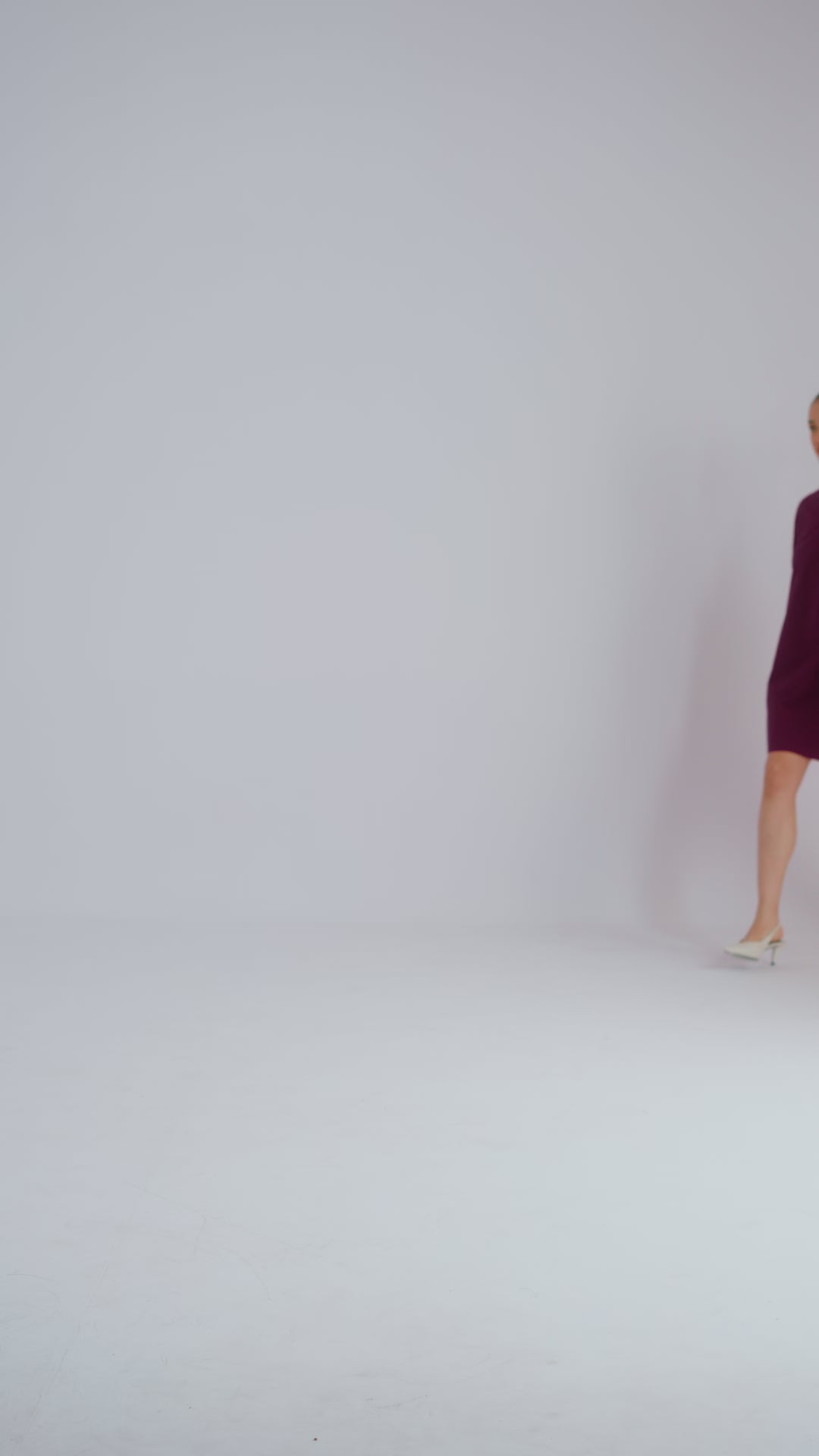 100% Cotton Poplin Babydoll Dress - Wine