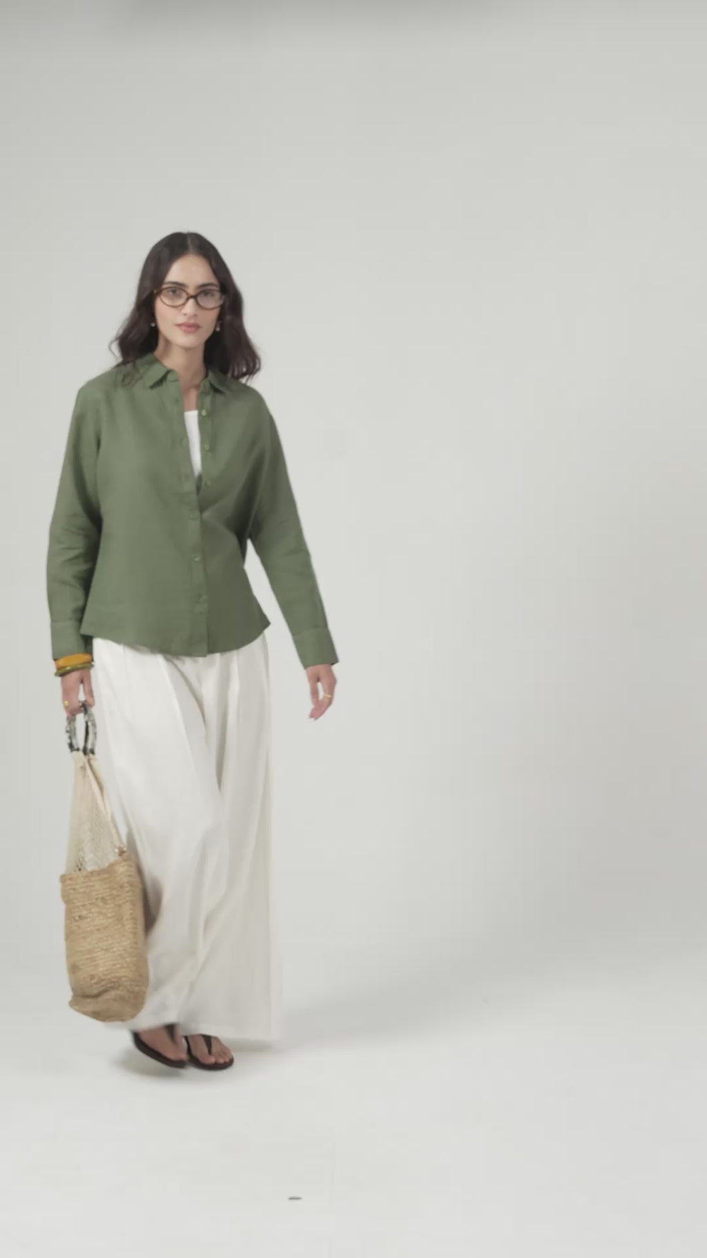 100% European Linen Everyday Shirt - Olive