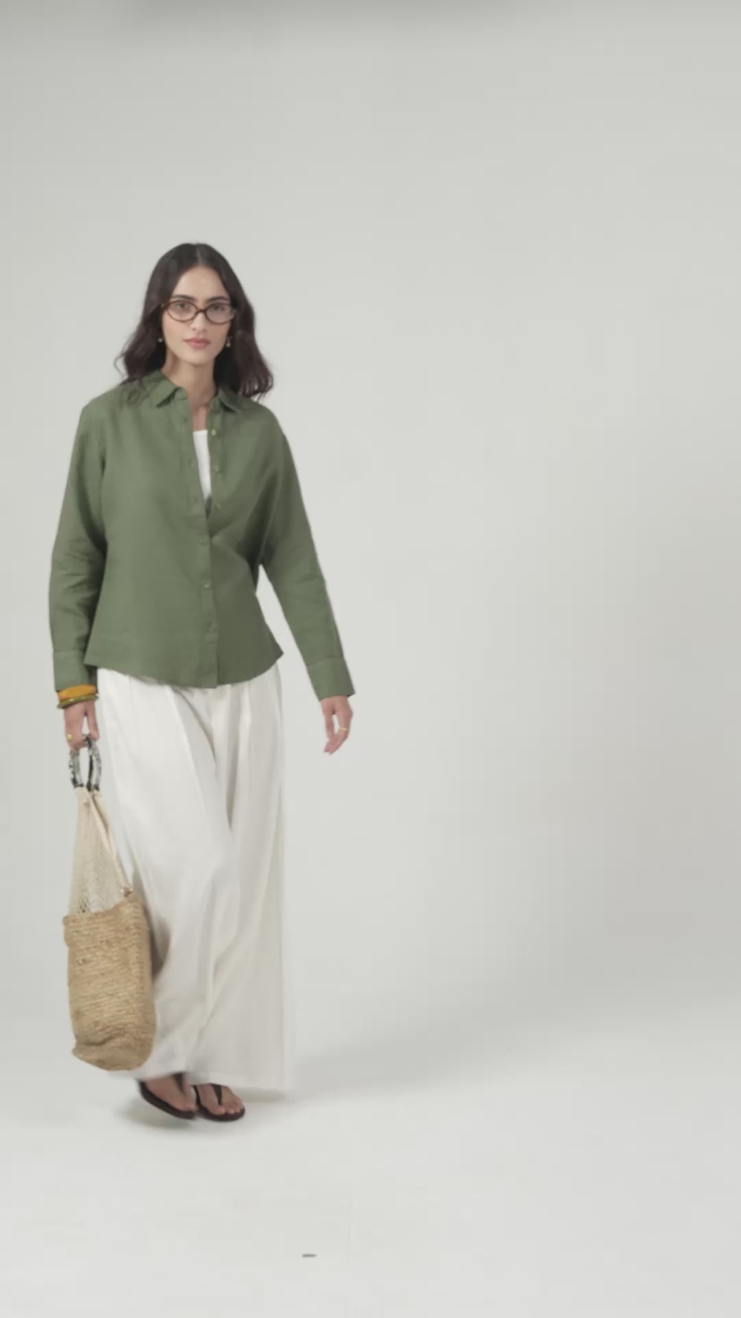 100% European Linen Everyday Shirt - Olive