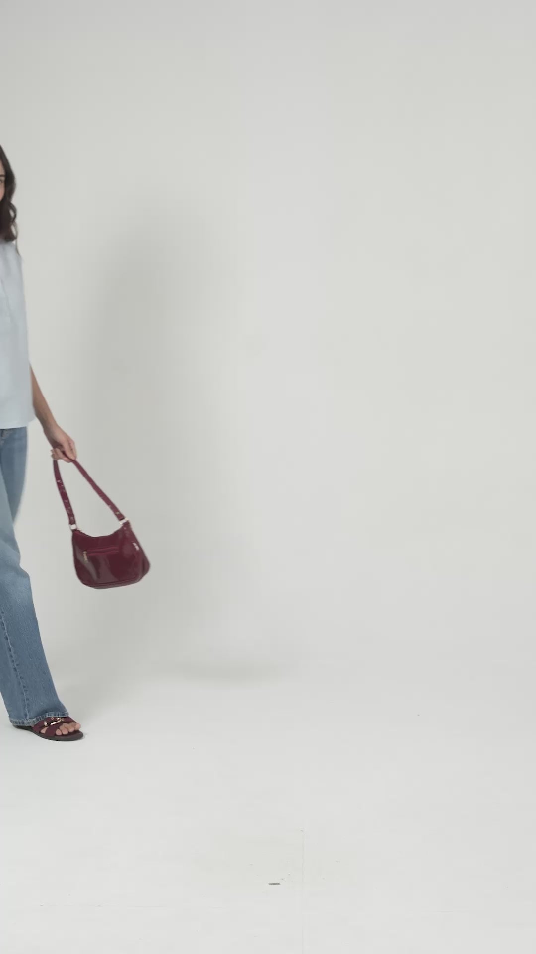 100% European Linen Peasant Blouse - Powder Blue