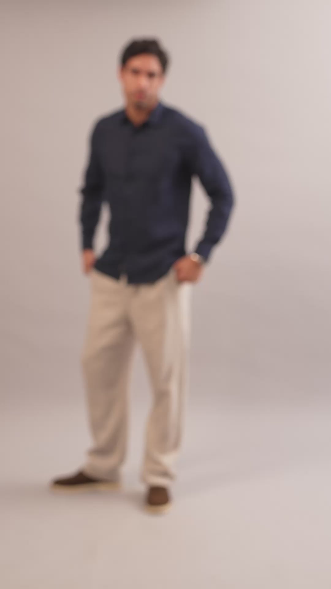 100% European Linen Classic Everyday Shirt - Navy