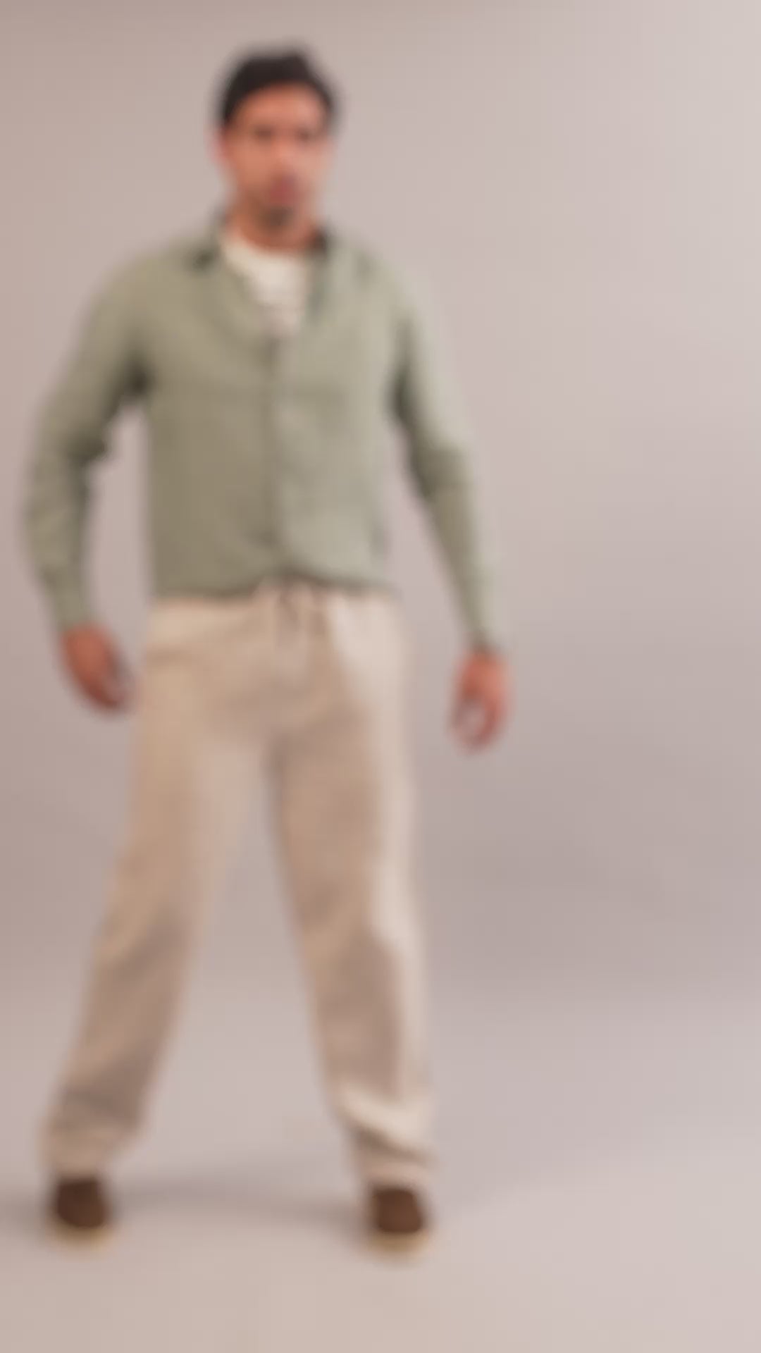 100% European Linen Classic Everyday Shirt - Sage Green