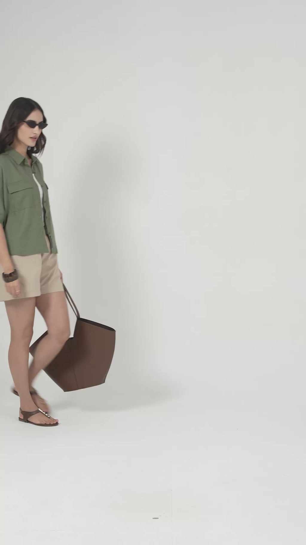 100% European Linen Utility Shirt - Olive